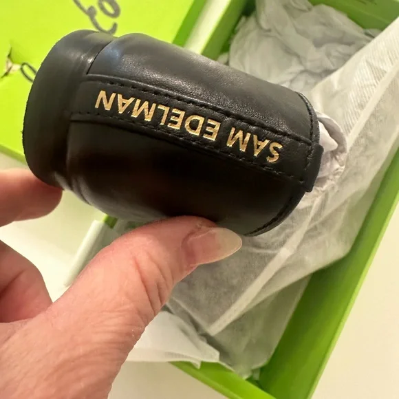 Sam Edelman Michaela Black Leather  Mary Jane’s with Gold Buckle - Picture 2 of 8